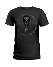 Skull silent I hate People shirt Ladies T-Shirt thumbnail