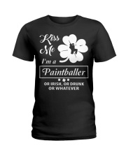 Kiss Me I'm A Paintballer Or Irish Or Drunk Ladies T-Shirt thumbnail