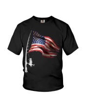 Fishing American Flag Fisherman Youth T-Shirt thumbnail