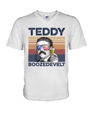 US Beer Teddy Boozedevelt V-Neck T-Shirt thumbnail