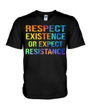 Respect Existence or Expect Resistance V-Neck T-Shirt thumbnail