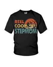 Funny Retro Reel Cool Stepmom Fishing Mothers Day Youth T-Shirt thumbnail