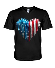 Dog 4th July V-Neck T-Shirt tile