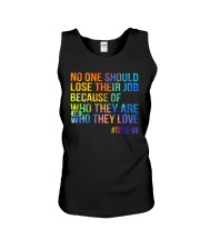 No one should lose their job Unisex Tank tile