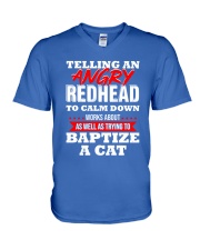 Telling an Angry Redhead V-Neck T-Shirt thumbnail