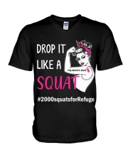 DROP IT LIKE A SQUAT 2000 SQUATS FOR REFUGE CHALLENGE V-Neck T-Shirt tile