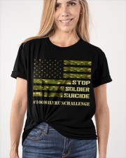 100 MILE CHALLENGE STOP SOLDIER SUICIDE Classic T-Shirt apparel-classic-tshirt-lifestyle-front-101