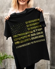 100 MILE CHALLENGE STOP SOLDIER SUICIDE Classic T-Shirt apparel-classic-tshirt-lifestyle-front-117