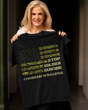 100 MILE CHALLENGE STOP SOLDIER SUICIDE Classic T-Shirt apparel-classic-tshirt-lifestyle-front-118