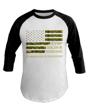 100 MILE CHALLENGE STOP SOLDIER SUICIDE Baseball Tee tile