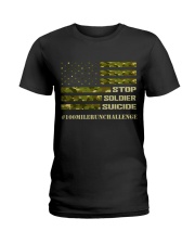 100 MILE CHALLENGE STOP SOLDIER SUICIDE Ladies T-Shirt tile