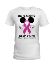 Be strong Keep faith - Breast cancer Awareness Ladies T-Shirt tile