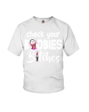 Check your boobies - Breast cancer Awareness Youth T-Shirt tile
