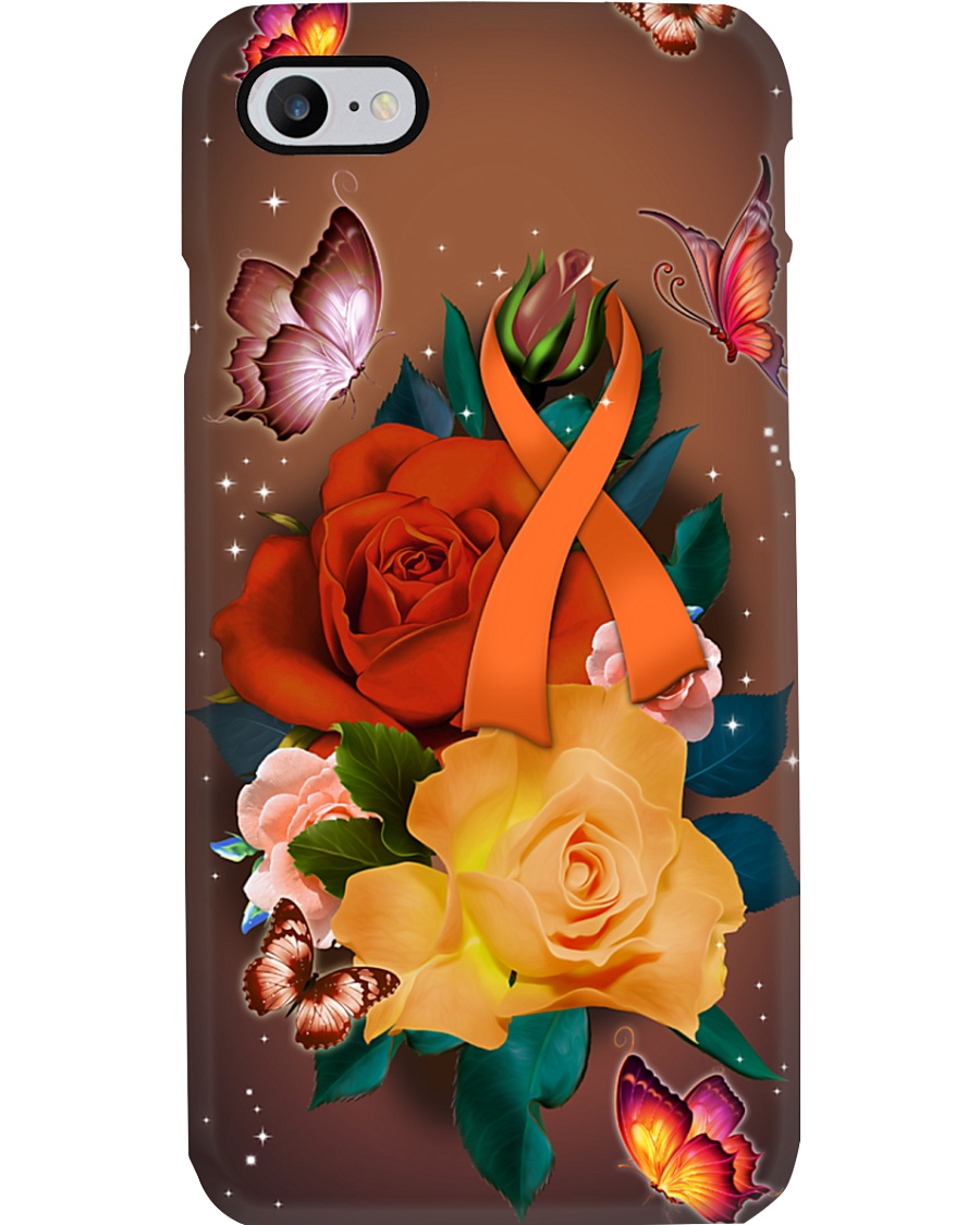 Multiple Sclerosis Awareness - Ribbon and Rose Phone Case