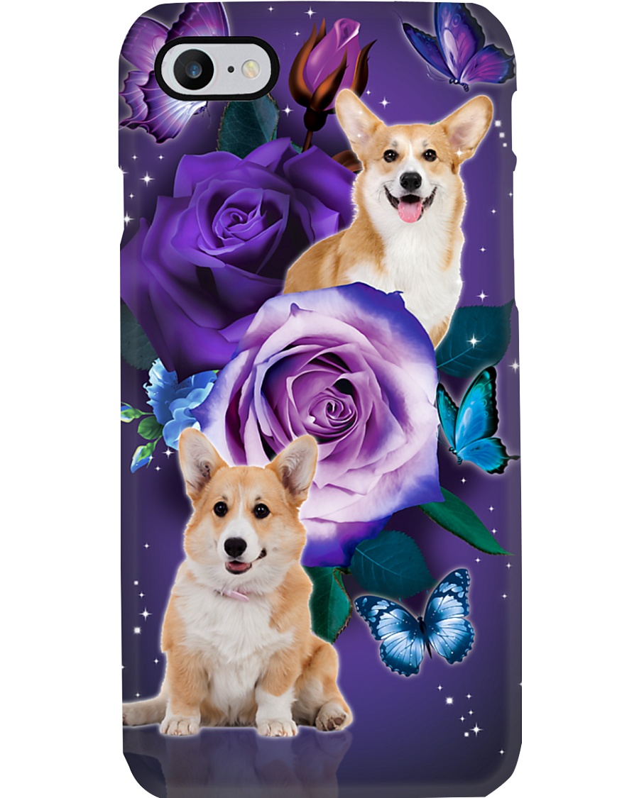 Dog - Corgi Purple Rose Phone Case