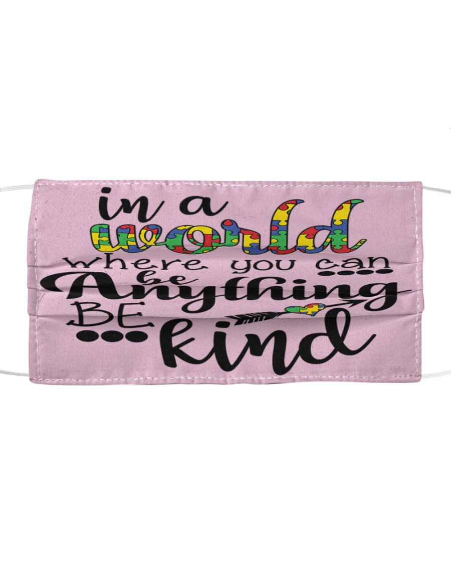 Autism Awareness - In a world Cloth face mask
