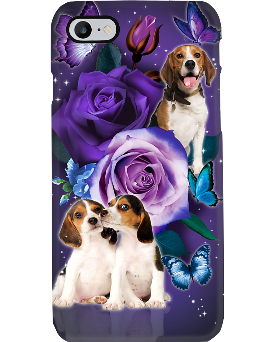 Dog - Beagle Purple Rose Phone Case