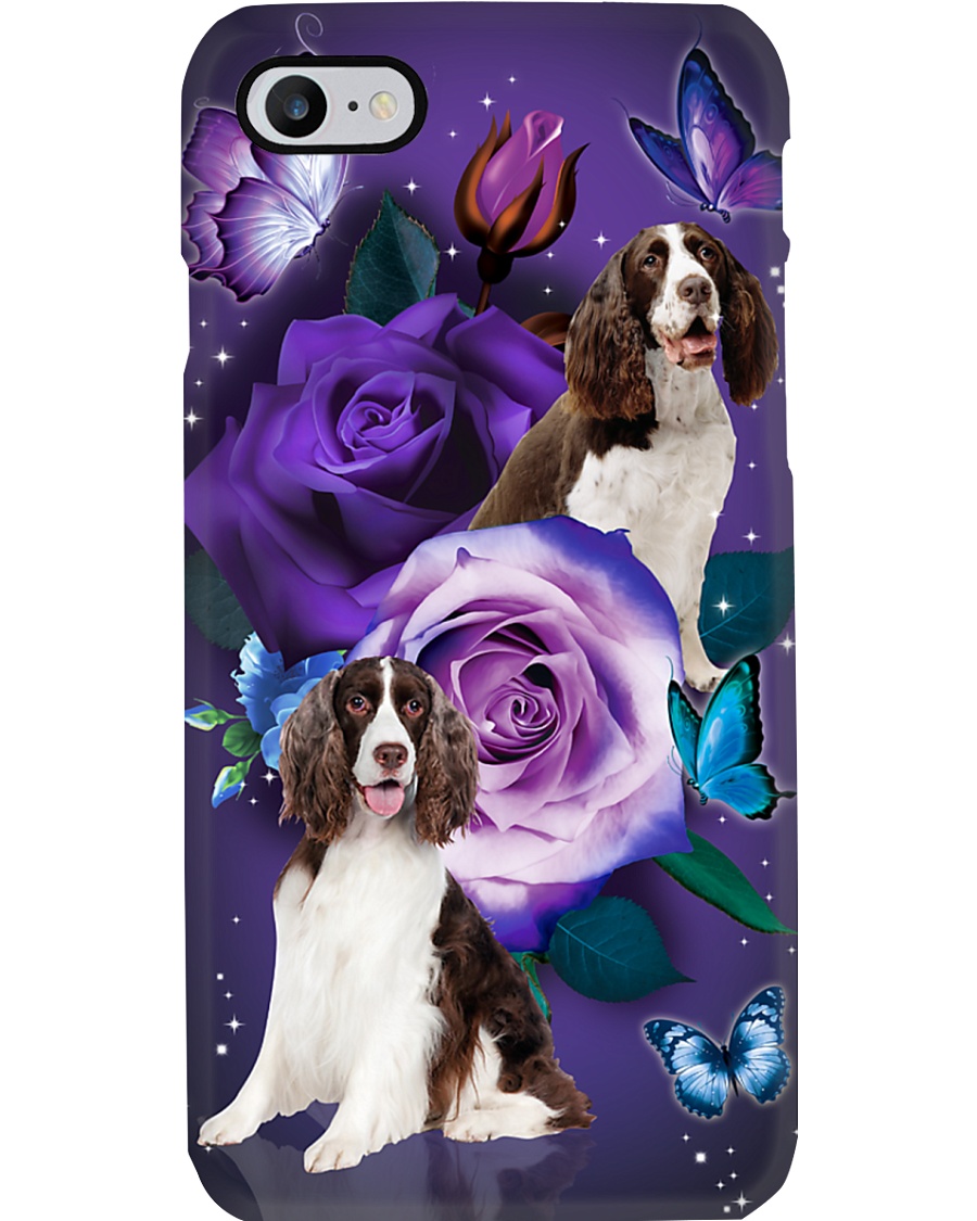 Dog - English Springer Spaniel Purple Rose Phone Case