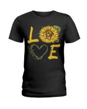 Love Fishing with sunFlower Ladies T-Shirt thumbnail