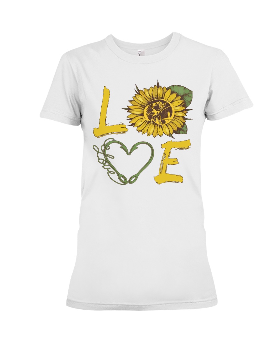 Love Fishing with sunFlower Premium Fit Ladies Tee