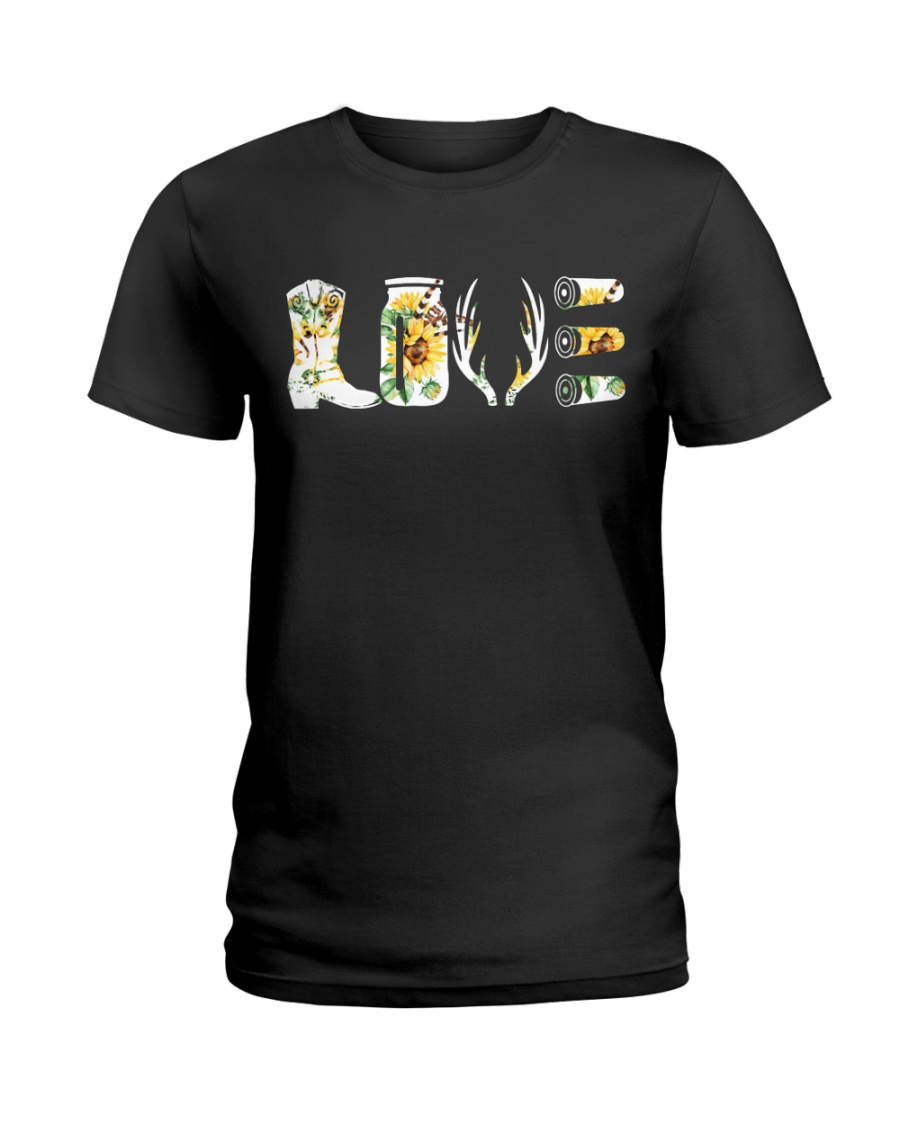 Love Hunting with sunFlower Ladies T-Shirt