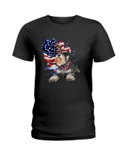 Schnauzer American Patriot Ladies T-Shirt tile