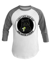 I Like Cats And Gin Baseball Tee tile