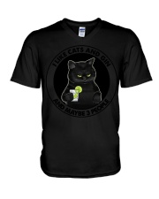I Like Cats And Gin V-Neck T-Shirt tile