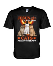 Jesus Is my Savior V-Neck T-Shirt tile