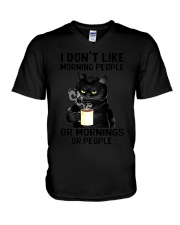I Don't Like Morning People V-Neck T-Shirt tile