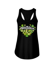 I Am A Frogaholic Ladies Flowy Tank tile