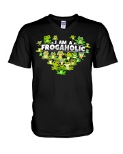 I Am A Frogaholic V-Neck T-Shirt tile