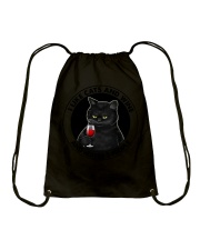 I Like Cats And Wine Drawstring Bag tile