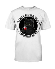 I Like Cats And Wine Classic T-Shirt front