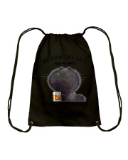 Bourbon And Cats Make me Happy Drawstring Bag tile