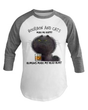Bourbon And Cats Make me Happy Baseball Tee tile