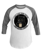 I Like Cats And Coffee Baseball Tee tile