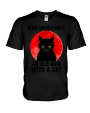 Never Underestimate An Old man  V-Neck T-Shirt tile
