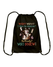 Wait What Drawstring Bag tile