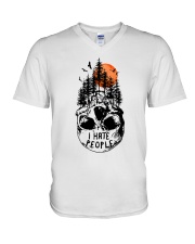I Hate People V-Neck T-Shirt tile