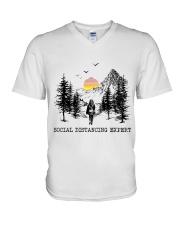 Social Distancing Expert V-Neck T-Shirt tile
