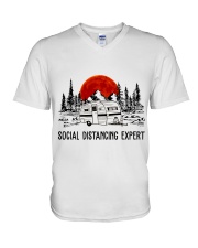 Social Distancing Expert V-Neck T-Shirt tile