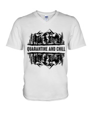 Quarantine And Chill V-Neck T-Shirt tile