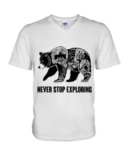Never Stop Exploring V-Neck T-Shirt tile