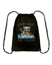 Live Fast Eat Trash Drawstring Bag tile