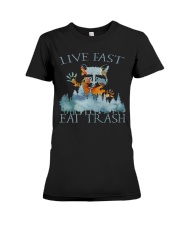 Live Fast Eat Trash Premium Fit Ladies Tee tile