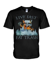 Live Fast Eat Trash V-Neck T-Shirt tile
