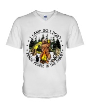 Punch People In The Throat V-Neck T-Shirt tile