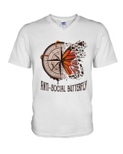Anti Social Butterfly V-Neck T-Shirt tile