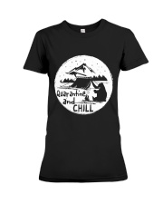 Quaratine And Chill Premium Fit Ladies Tee tile